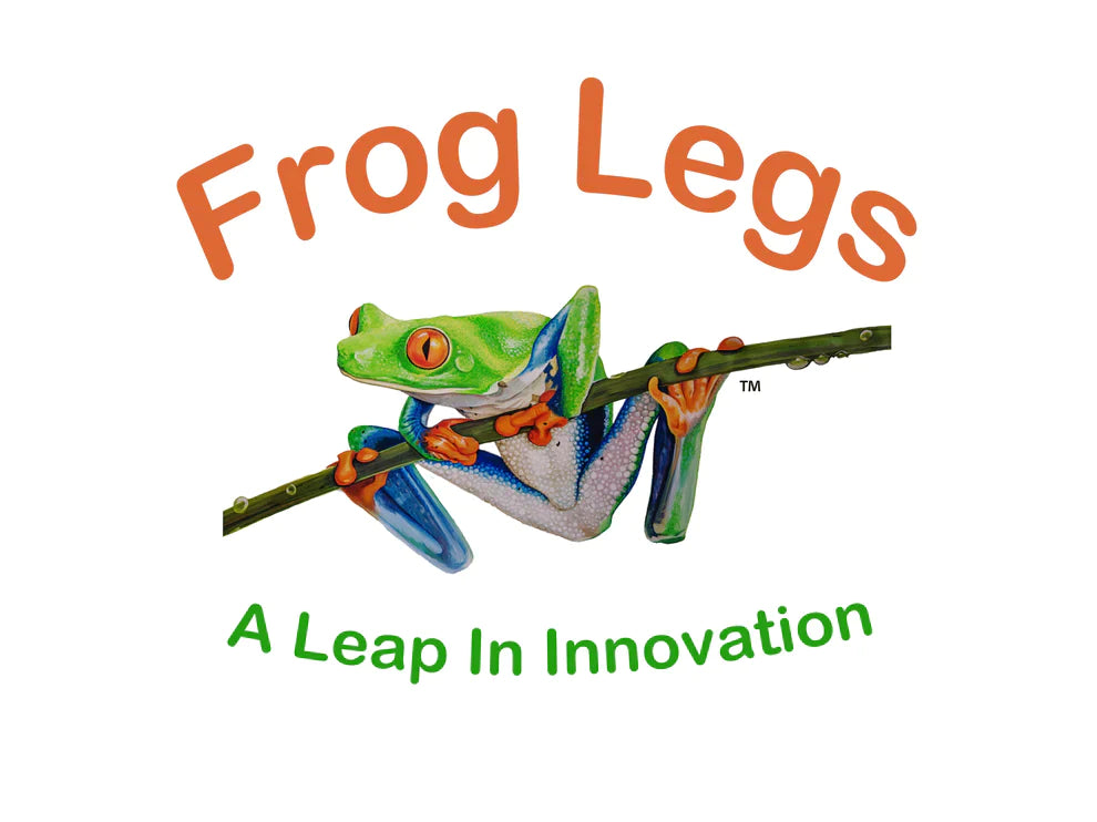 Frog Legs Logo text "A Leap In Innovation"