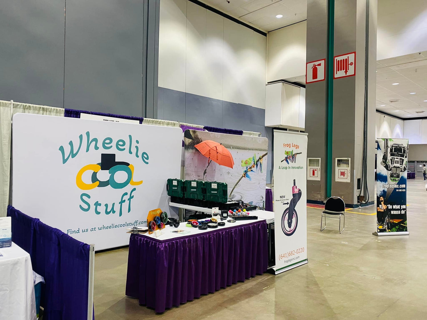 Wheelie Cool Stuff and Frog Legs booth at abilities expo in Los Angeles, CA