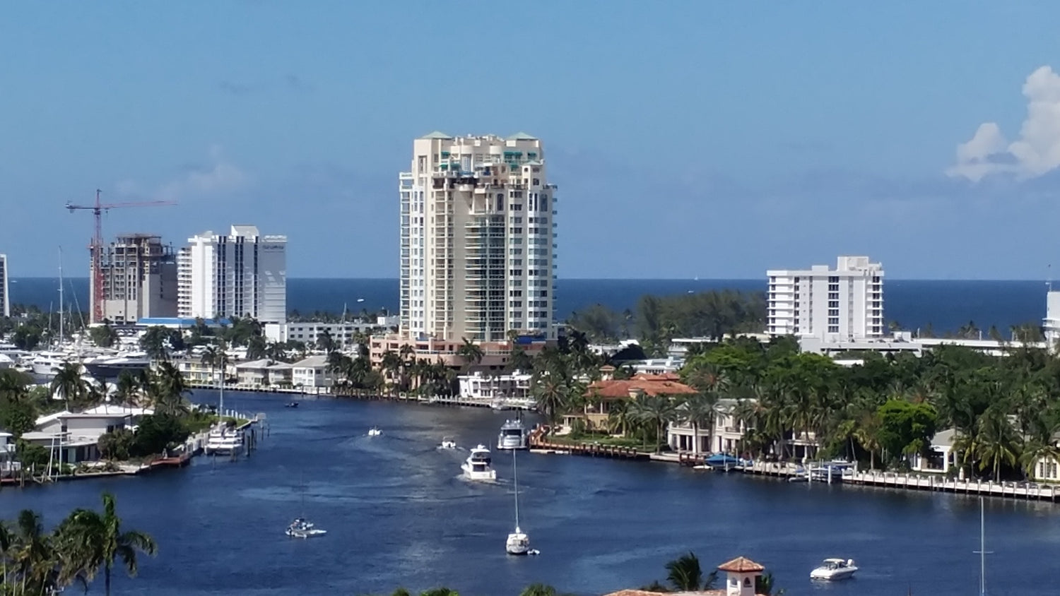 Ft Lauderdale buildings and river.